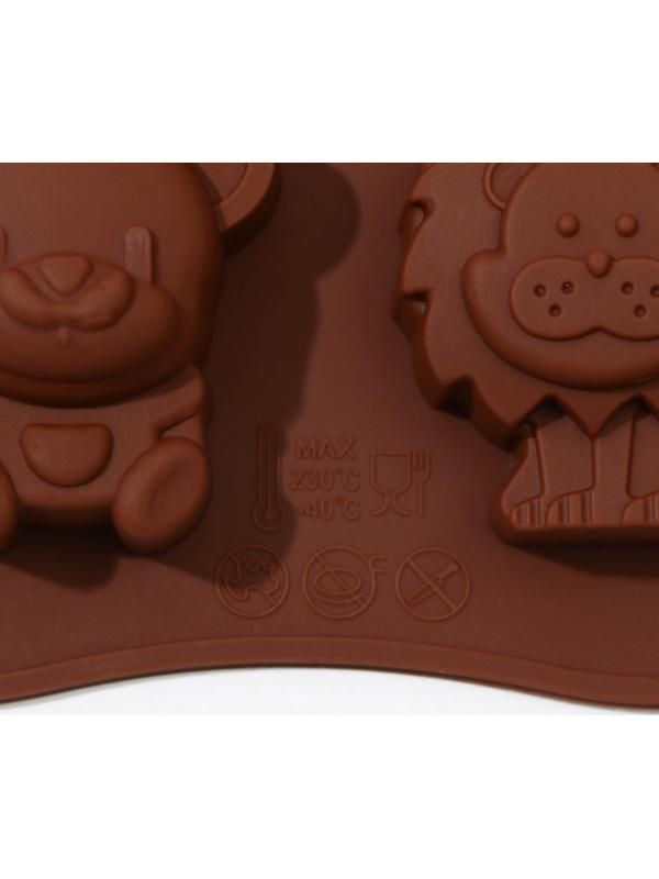 Форма для льда и кондитерских украшений Доляна «Зоопарк», 21×10 см, 8 ячеек, цвет МИКС