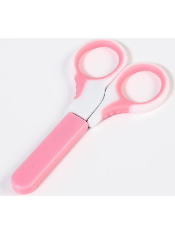 Ножницы детские безопасные, маникюрные, с чехлом, от 0 мес., цвета МИКС