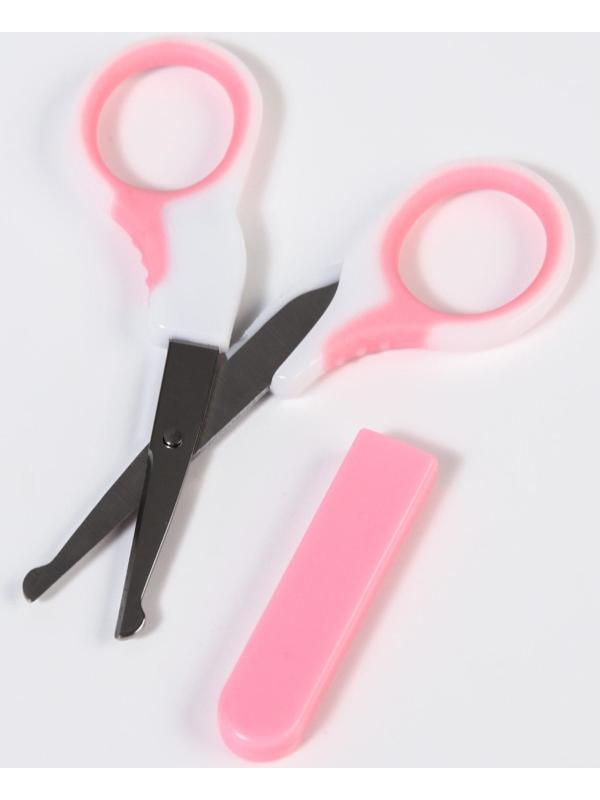 Ножницы детские безопасные, маникюрные, с чехлом, от 0 мес., цвета МИКС