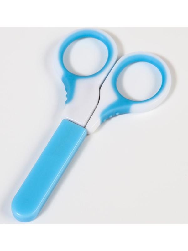 Ножницы детские безопасные, маникюрные, с чехлом, от 0 мес., цвета МИКС
