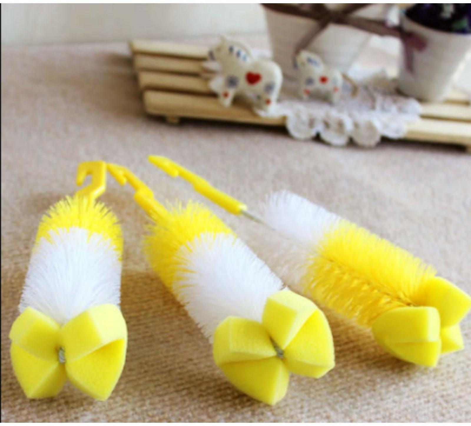 Ёршик для бутылочек с губкой, цвета МИКС