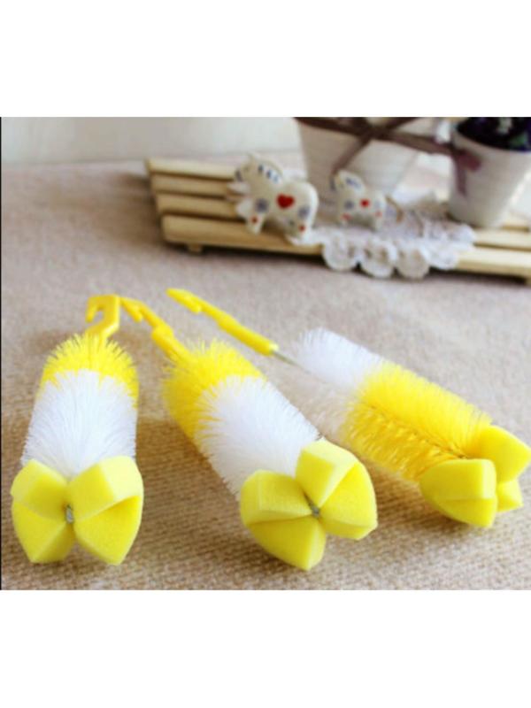 Ёршик для бутылочек с губкой, цвета МИКС