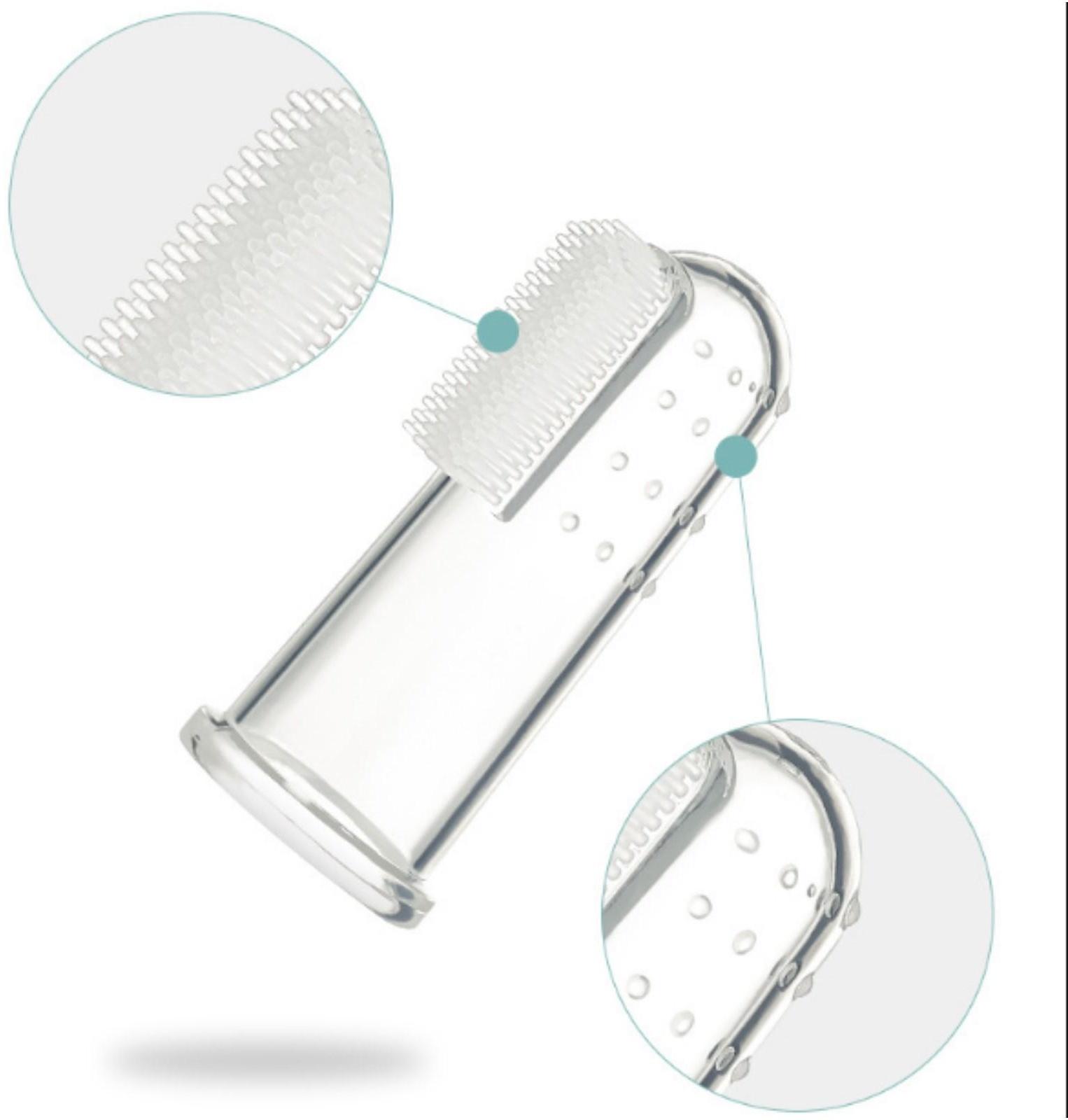 Детская зубная щетка, прорезыватель - массажер, силиконовая, на палец от 3 мес.