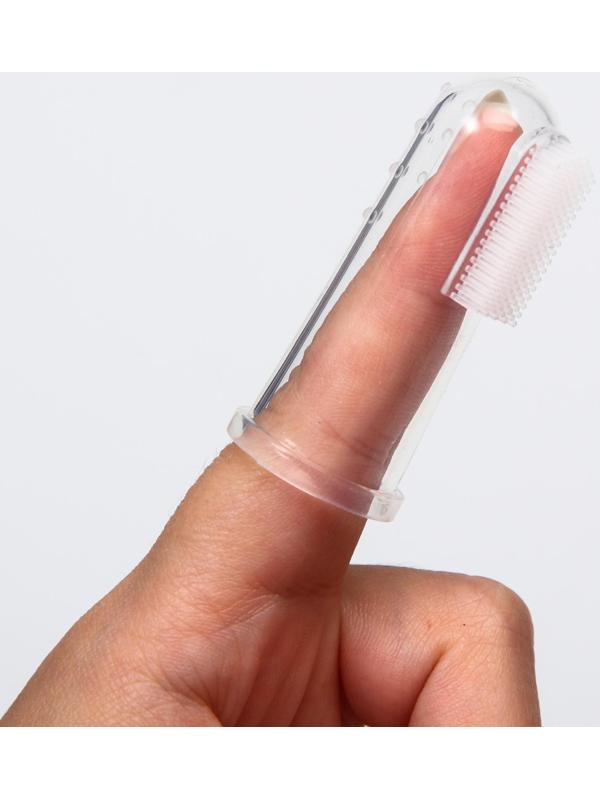 Детская зубная щетка, прорезыватель - массажер, силиконовая, на палец от 3 мес.