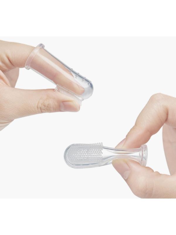 Детская зубная щетка, прорезыватель - массажер, силиконовая, на палец от 3 мес.