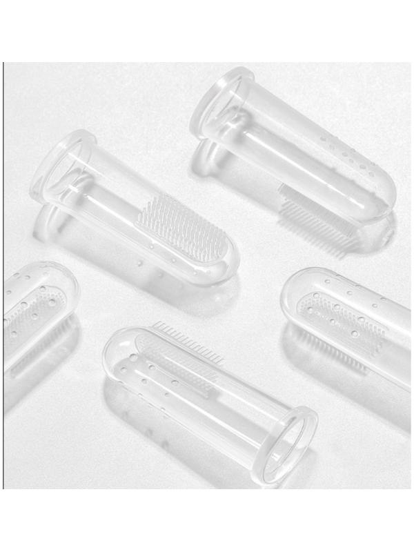 Детская зубная щетка, прорезыватель - массажер, силиконовая, на палец от 3 мес.