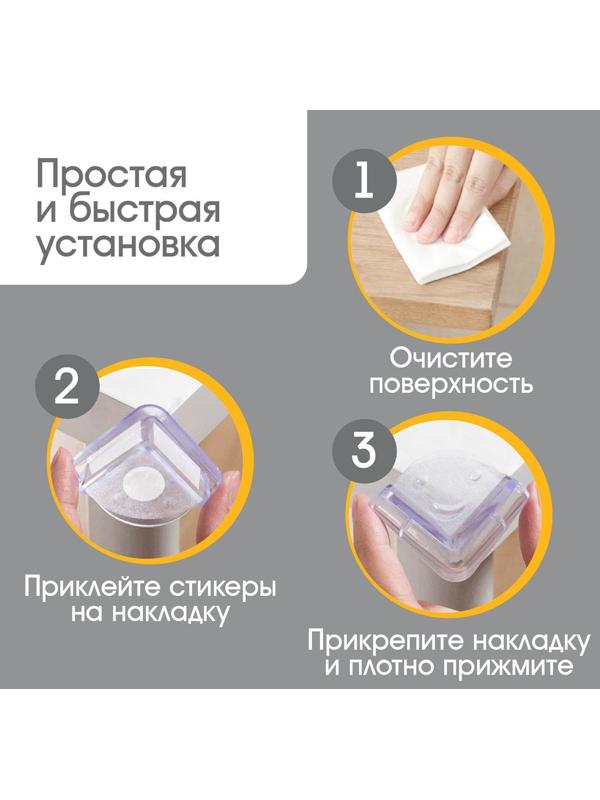 Защитные накладки на углы, 4 шт., прозрачные