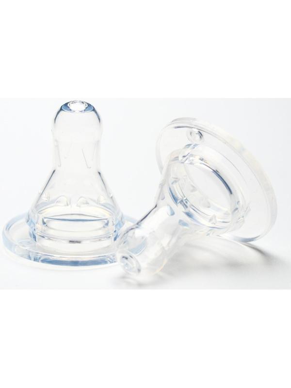 Набор силиконовых сосок на бутылочку, 2 шт., от 6 мес., быстрый поток, для густ.смесей