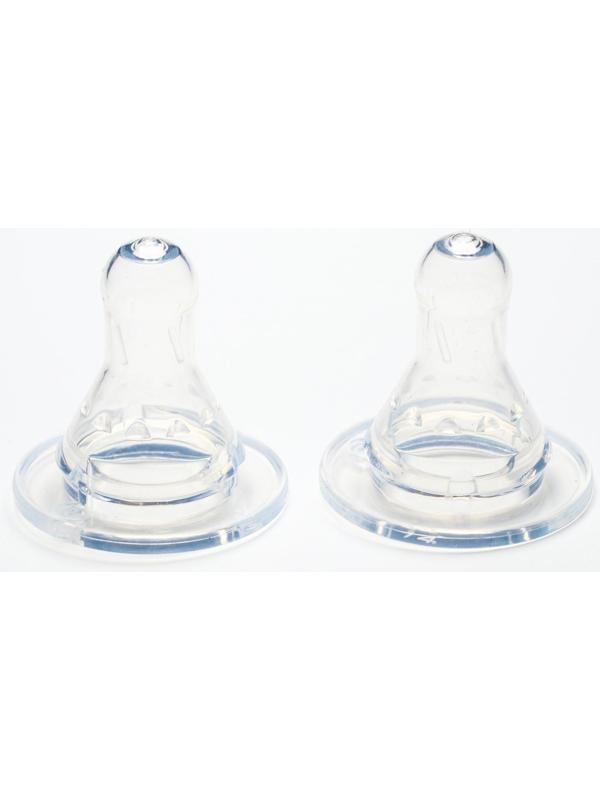 Набор силиконовых сосок на бутылочку, 2 шт., от 6 мес., быстрый поток, для густ.смесей