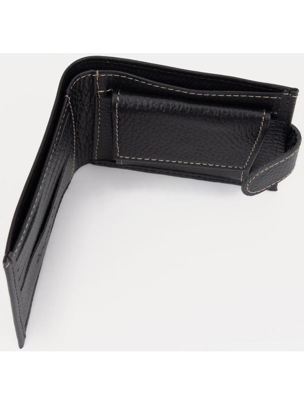 Портмоне на кнопке, для купюр, для карт, для монет, цвет чёрный