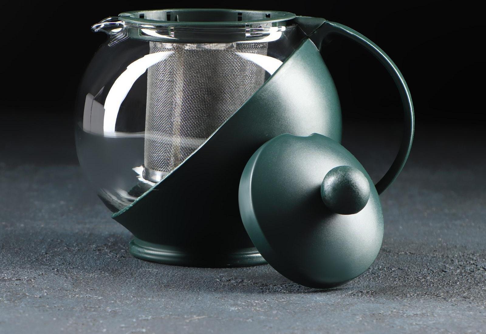 Чайник стеклянный заварочный «Забота» матовый, 700 мл, с металлическим ситом, цвета МИКС