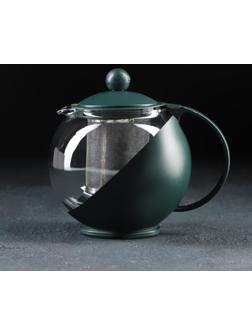 Чайник стеклянный заварочный «Забота» матовый, 700 мл, с металлическим ситом, цвета МИКС