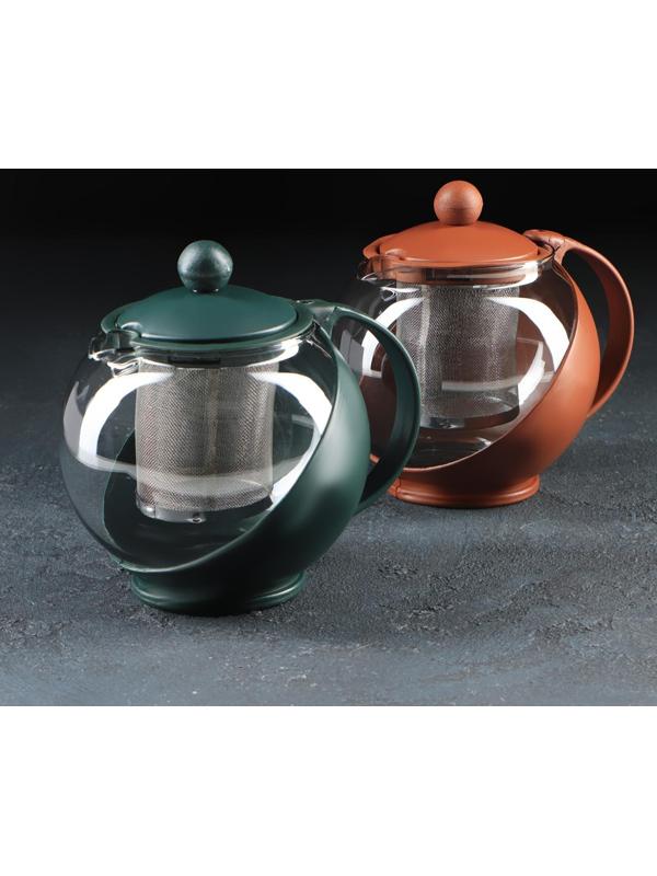 Чайник стеклянный заварочный «Забота» матовый, 700 мл, с металлическим ситом, цвета МИКС