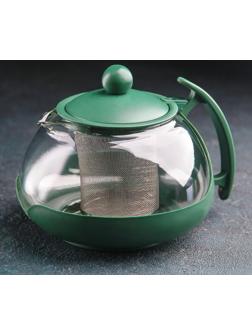 Чайник стеклянный заварочный «Фантазия», 750 мл, с металлическим ситом, цвет МИКС
