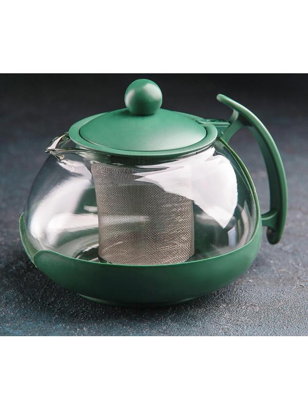 Чайник стеклянный заварочный «Фантазия», 750 мл, с металлическим ситом, цвет МИКС