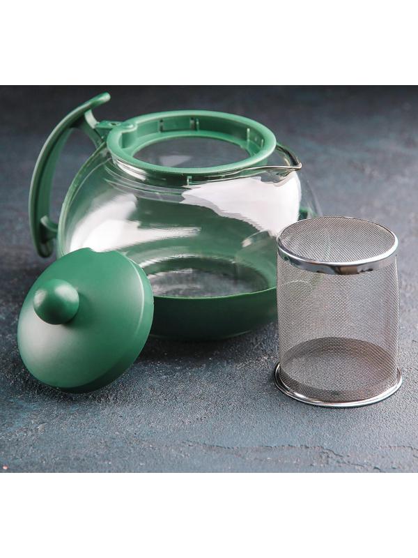 Чайник стеклянный заварочный «Фантазия», 750 мл, с металлическим ситом, цвет МИКС