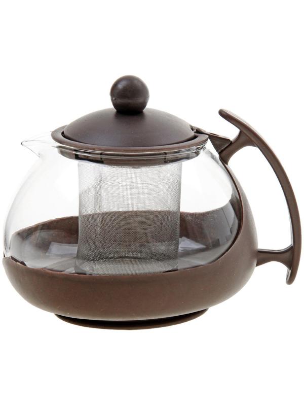 Чайник стеклянный заварочный «Фантазия», 750 мл, с металлическим ситом, цвет МИКС