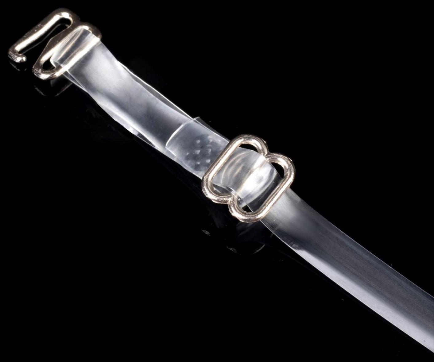 Бретели силиконовые, фурнитура металл, 0,5 см, 37 см, пара, цвет прозрачный