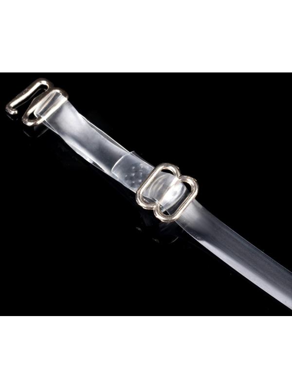 Бретели силиконовые, фурнитура металл, 0,5 см, 37 см, пара, цвет прозрачный