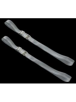 Бретели силиконовые, фурнитура металл, 4 полосы, 1 см, 37 см, пара, цвет прозрачный