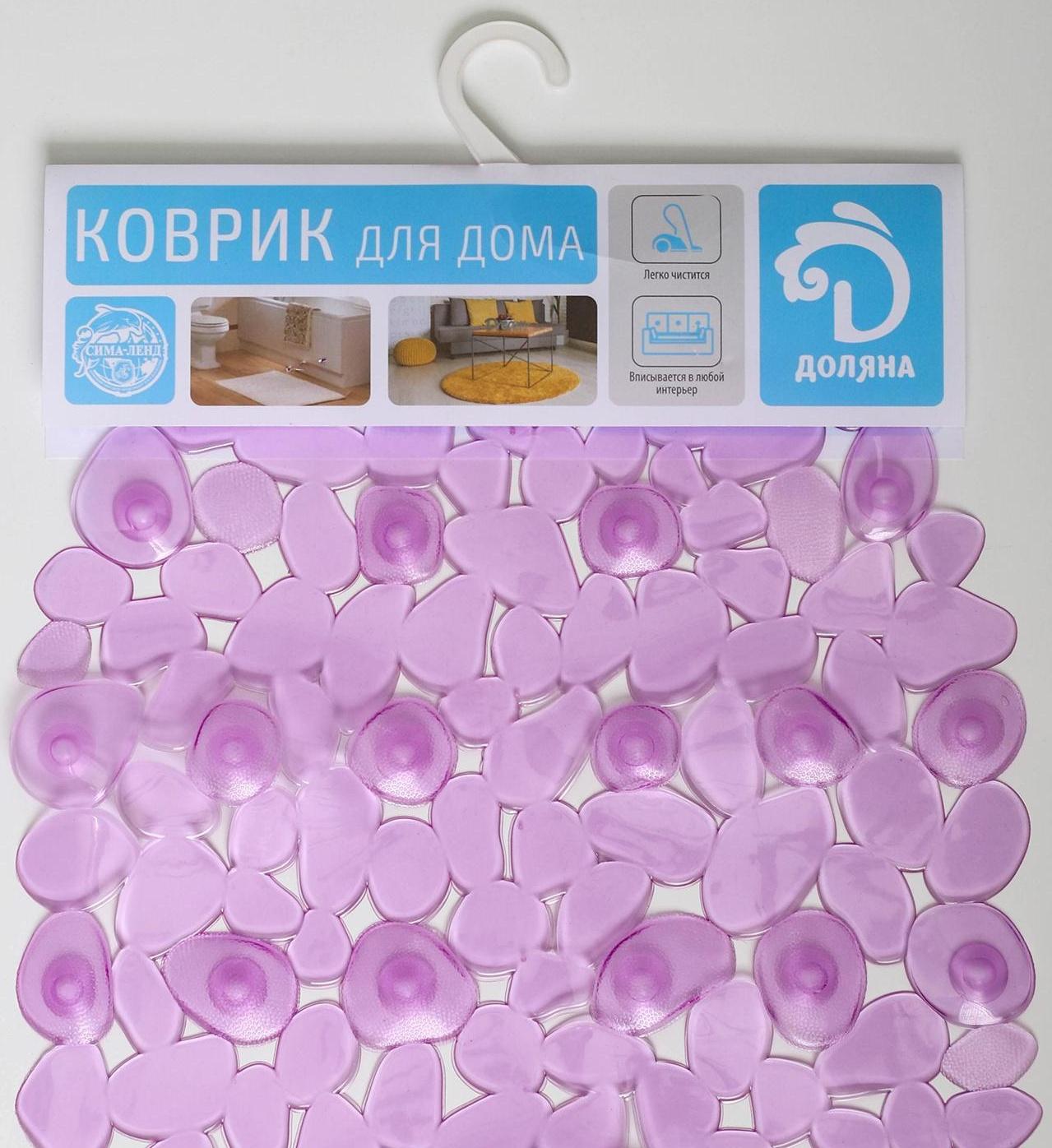 SPA-коврик для ванны на присосках Доляна «Крупная галька», 35×65 см, цвет МИКС