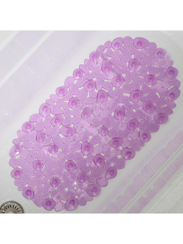 SPA-коврик для ванны на присосках Доляна «Крупная галька», 35×65 см, цвет МИКС