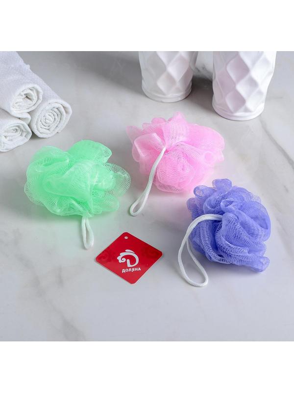 Мочалка для тела Доляна «Шар», 15 гр, цвет МИКС