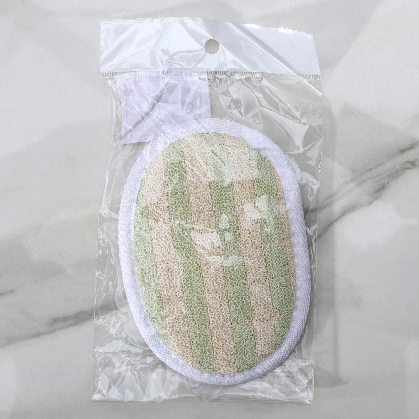 Мочалка для тела овальная Доляна, с резинкой, 11,5×8 см, цвет МИКС