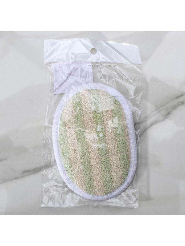 Мочалка для тела овальная Доляна, с резинкой, 11,5×8 см, цвет МИКС