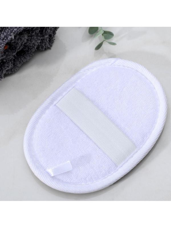 Мочалка для тела овальная Доляна, с резинкой, 11,5×8 см, цвет МИКС