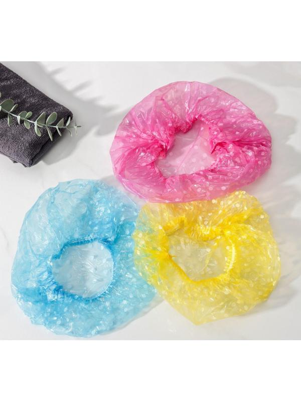 Набор шапочек для душа, 3 шт, полиэтилен, цвет МИКС