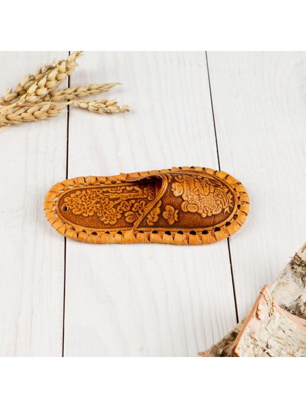 Игольница «Тапочек», 12×5×3 см, микс, береста