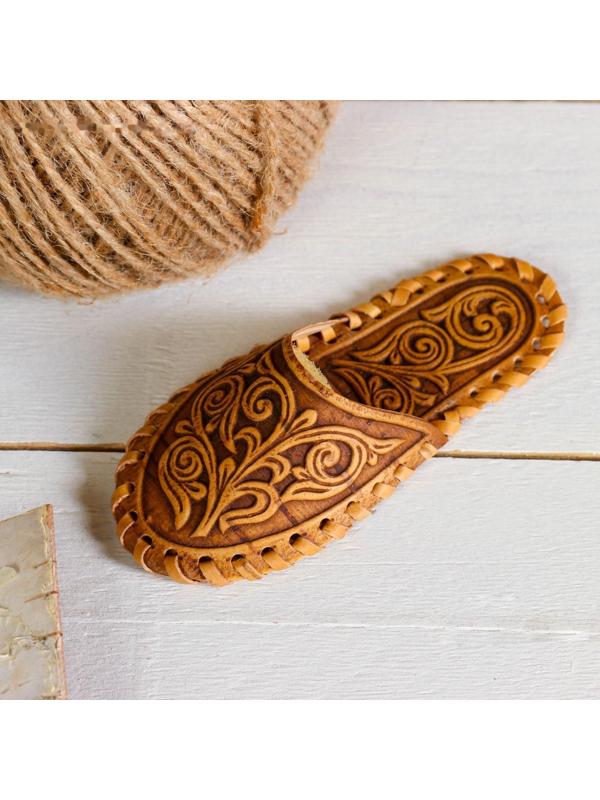 Игольница «Тапочек», 12×5×3 см, микс, береста