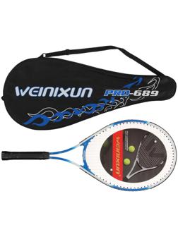 Ракетка для большого тенниса тренировочная, в чехле, цвет синий