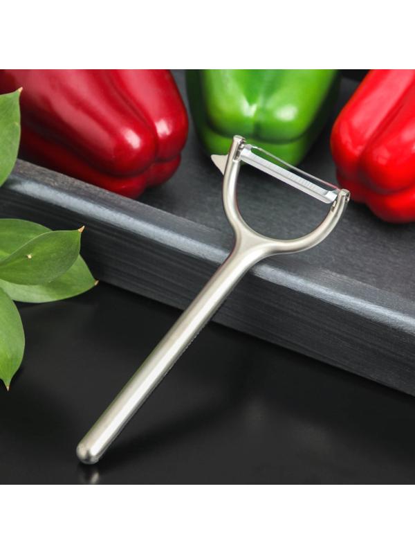 Овощечистка Доляна «Велес», 15,5×6,5 см, цвет хромированный, черный