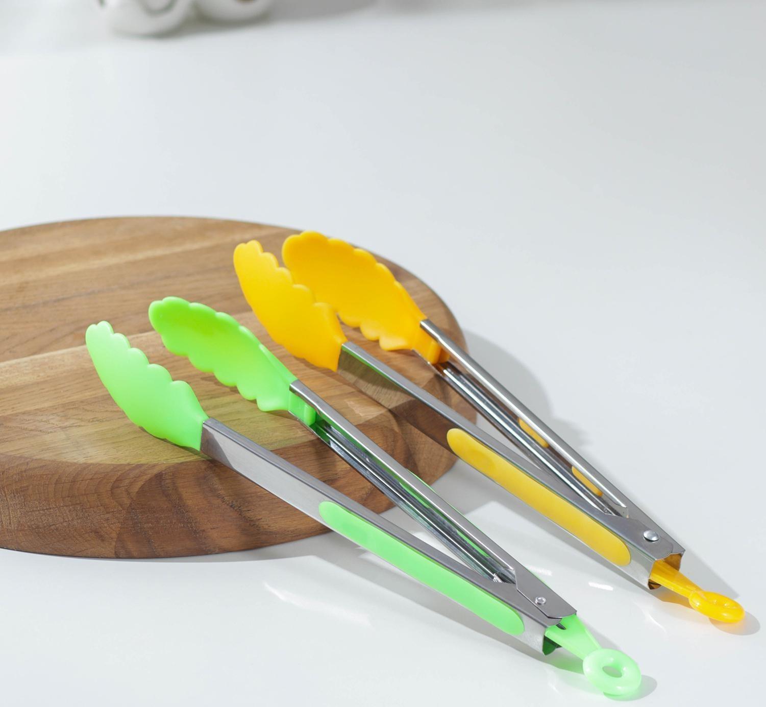 Щипцы универсальные для гарнира Доляна «Лист», 28 см, цвет МИКС