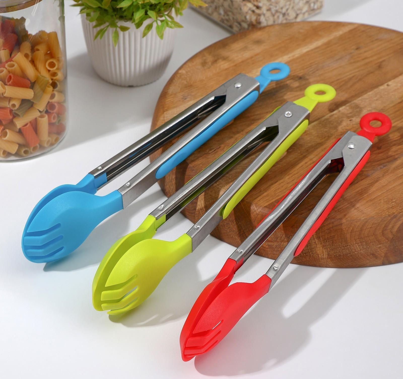 Щипцы для гарнира «Палитра», 28×4 см, цвет МИКС