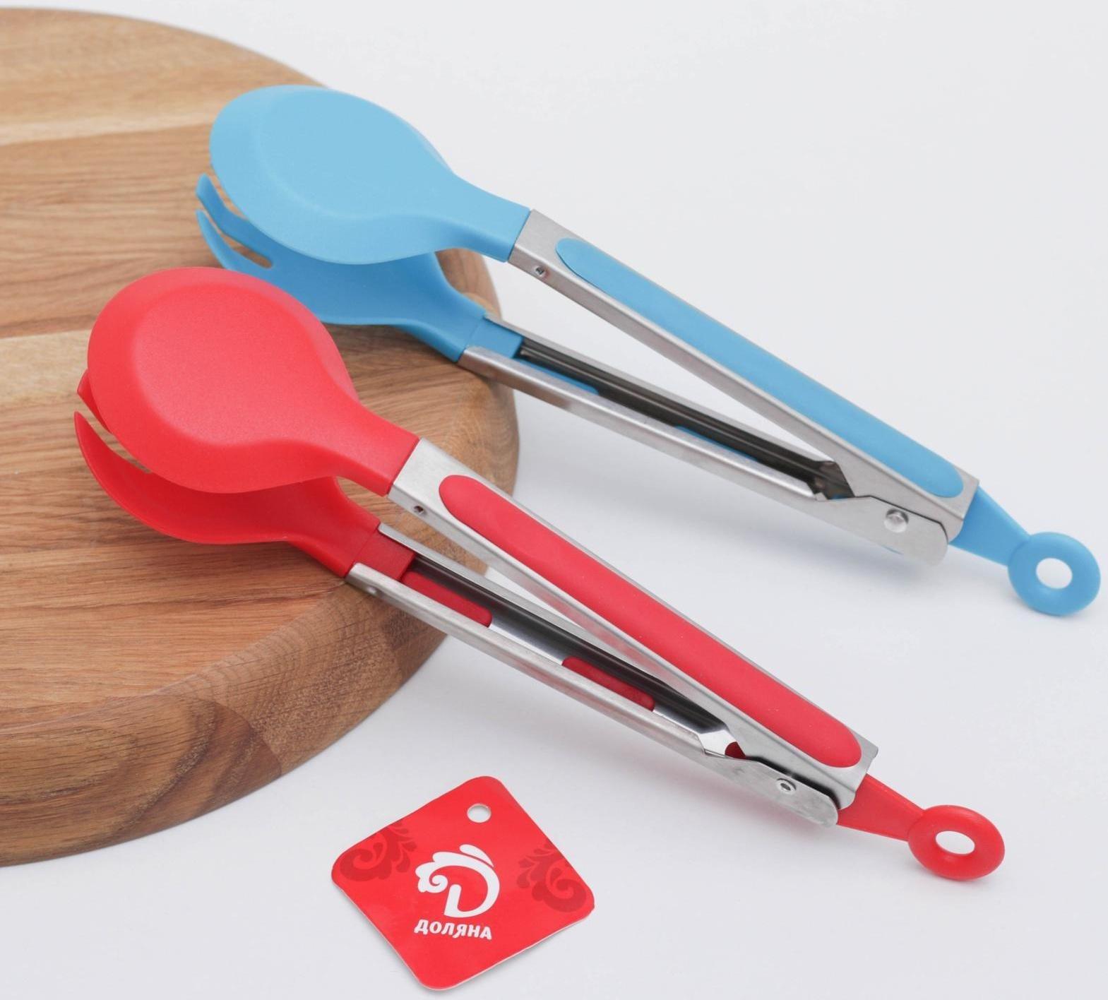 Щипцы для гарнира «Палитра», 28×4 см, цвет МИКС