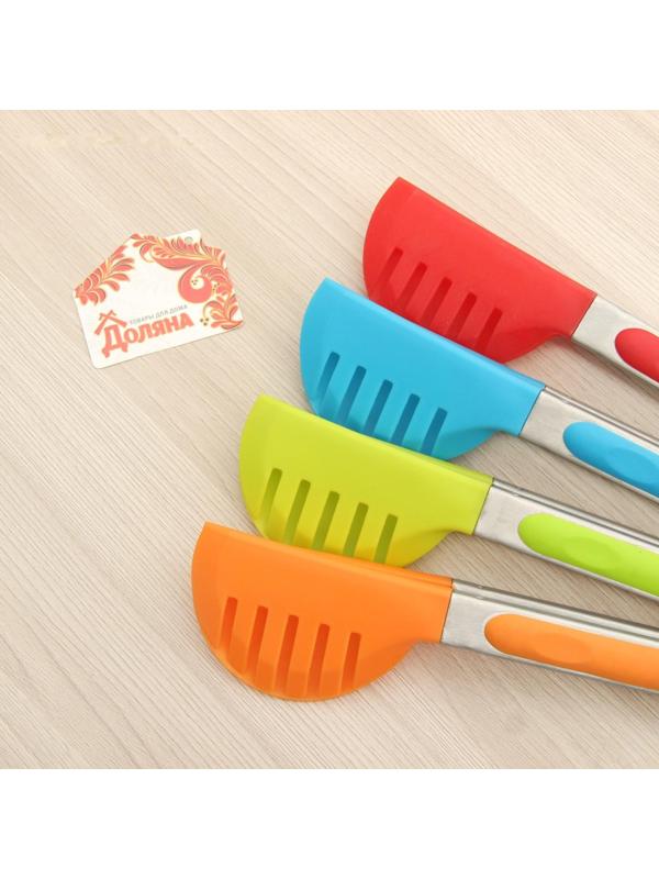 Щипцы для салата Доляна «Палитра», 24 см, цвет МИКС