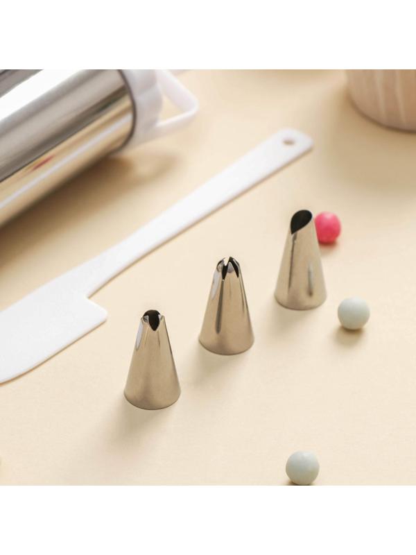 Шприц кондитерский 250 мл, 20×6×6 см, 4 насадки: внешний d=3,5 мм; внутренний d=18 мм