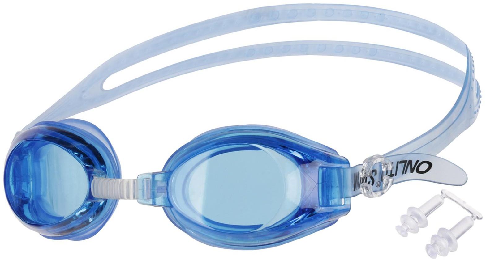 Очки для плавания взрослые + беруши, цвета микс