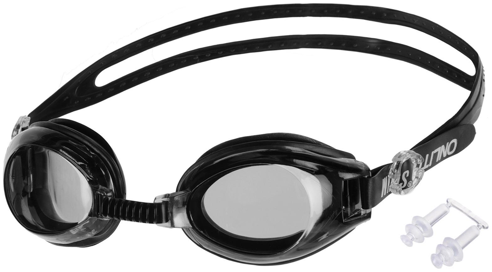 Очки для плавания взрослые + беруши, цвета микс