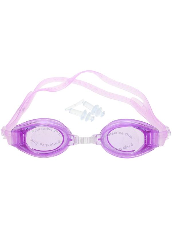 Очки для плавания взрослые + беруши, цвета микс