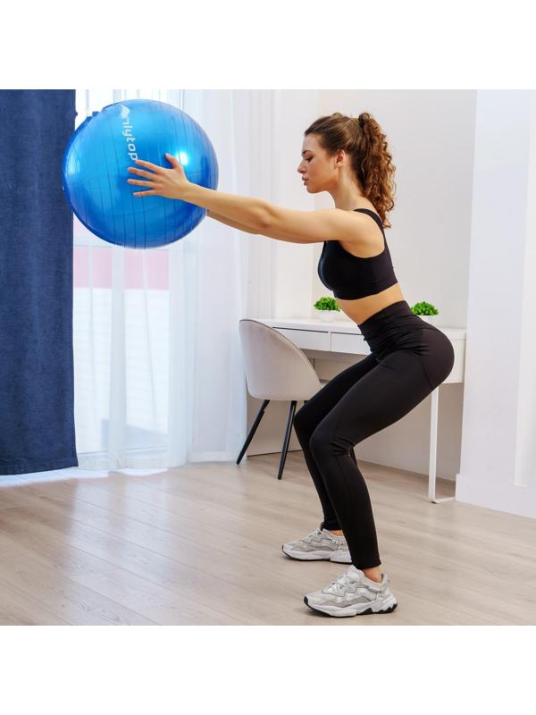 Фитбол ONLYTOP, d=55 см, 600 г, цвета микс