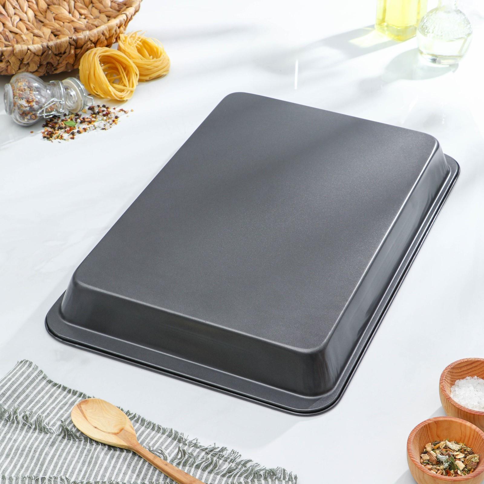 Противень Доляна «Жаклин. Прямоугольник», 47×32×5 см, антипригарное покрытие, цвет чёрный