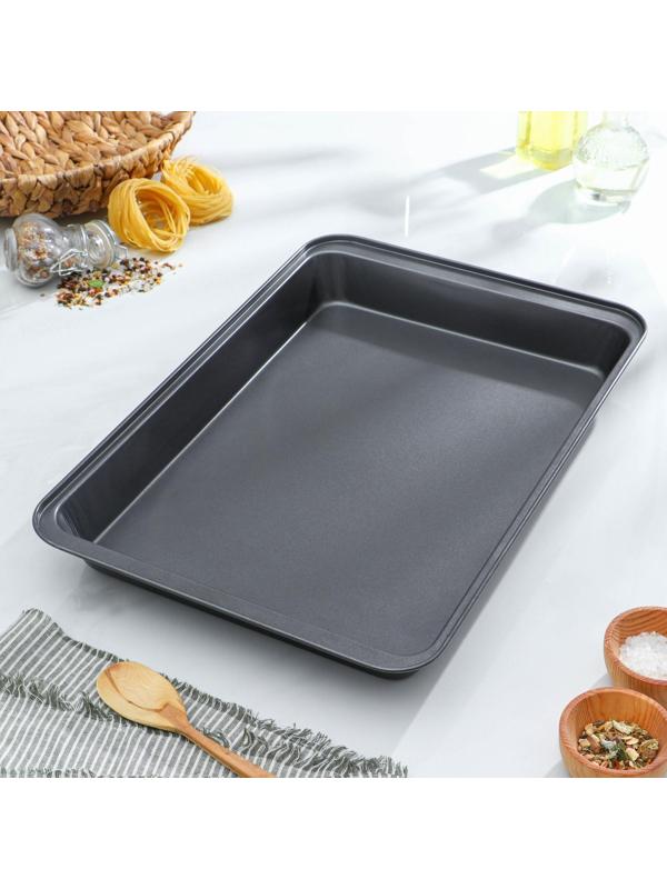 Противень Доляна «Жаклин. Прямоугольник», 47×32×5 см, антипригарное покрытие, цвет чёрный