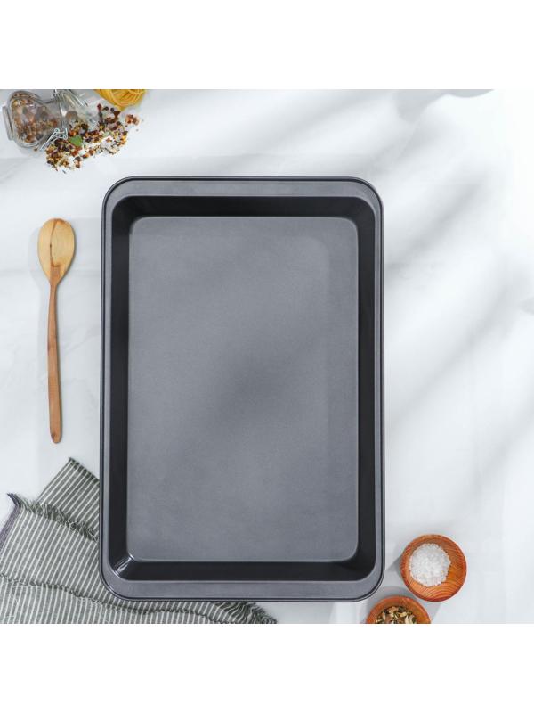 Противень Доляна «Жаклин. Прямоугольник», 47×32×5 см, антипригарное покрытие, цвет чёрный