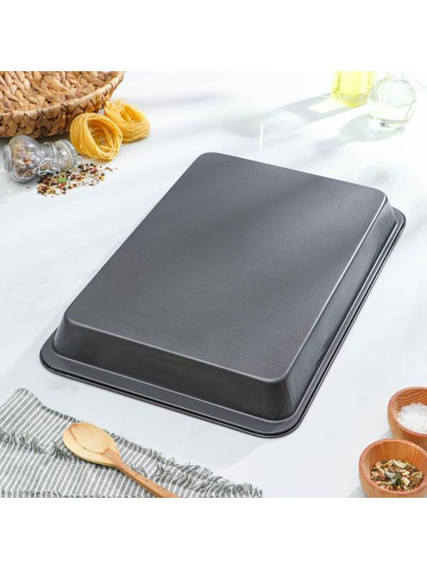 Противень Доляна «Жаклин. Прямоугольник», 47×32×5 см, антипригарное покрытие, цвет чёрный