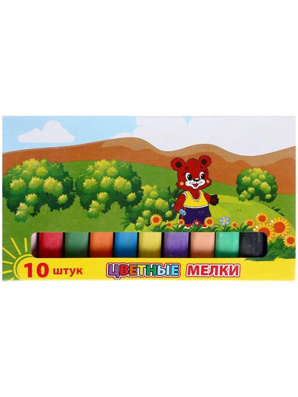 Мелки цветные «АЛГЕМ», в наборе 10 штук, квадратные