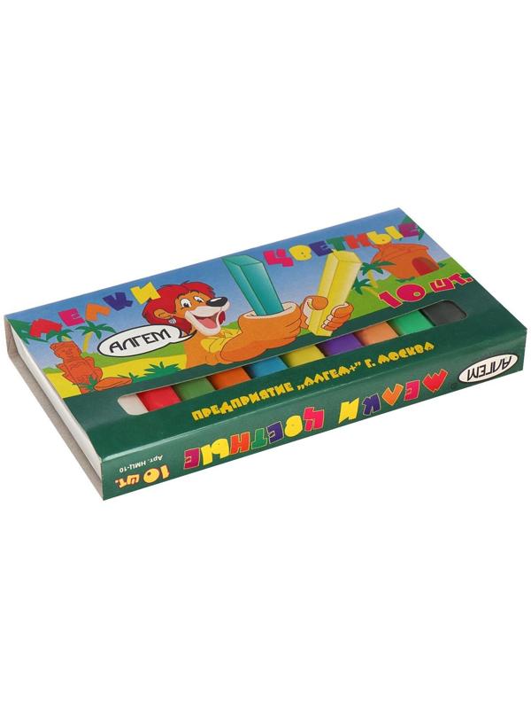 Мелки цветные «АЛГЕМ», в наборе 10 штук, квадратные
